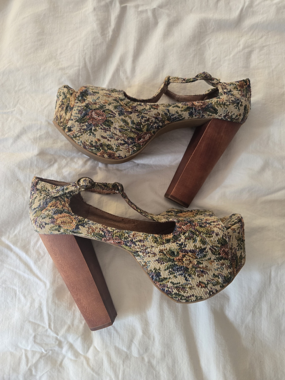 Jeffrey Campbell Foxy Fab Tapestry Platform Heels